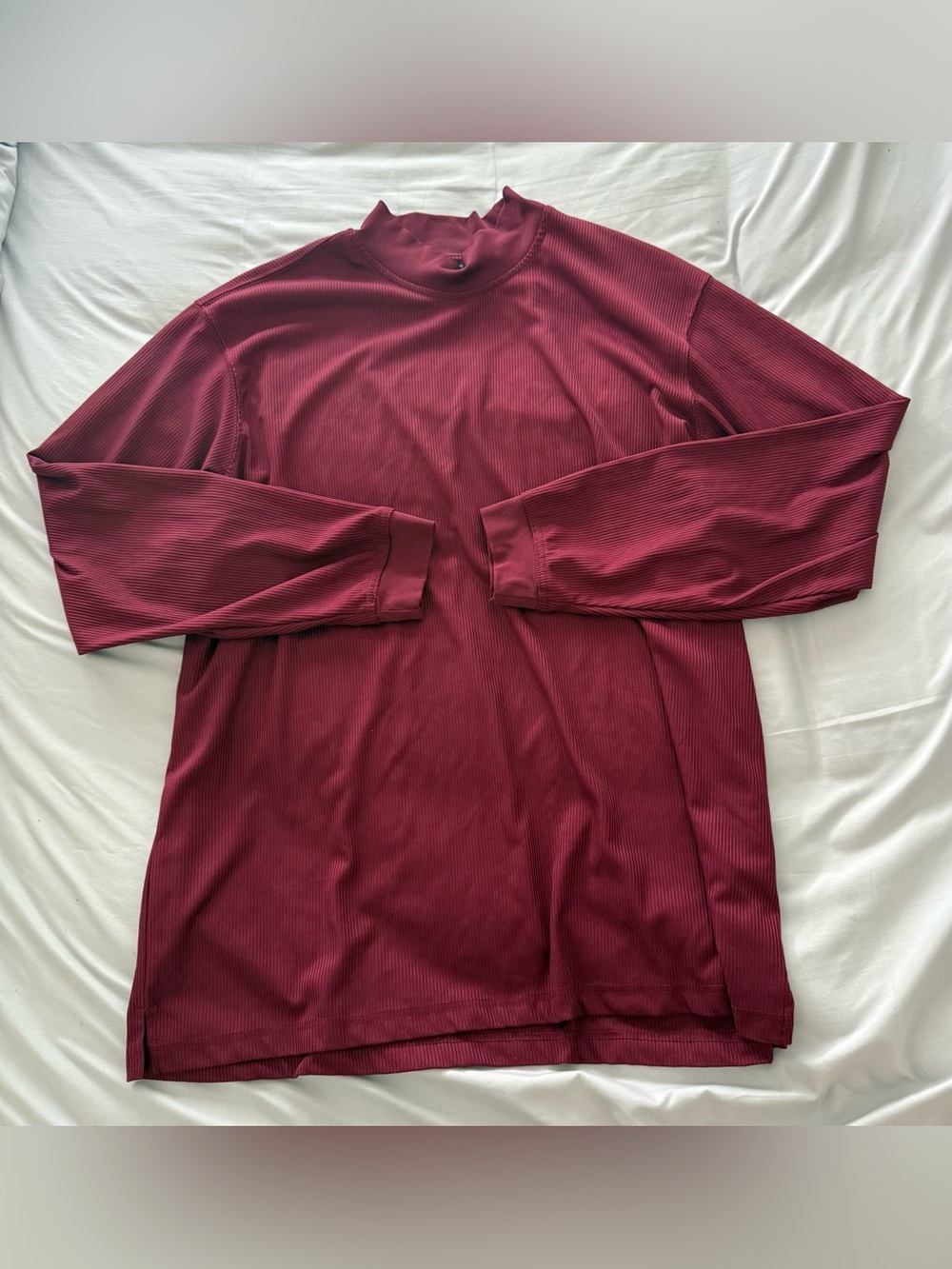 PGA TOUR Performance Men’s XL Burgundy Ribbed Long Sleeve Golf Shirt